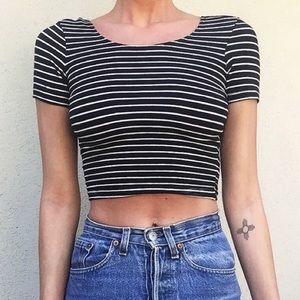 AMERICAN APPAREL STRIPED CROP